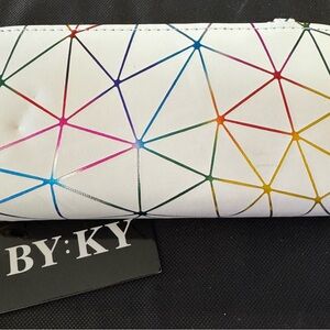 Geometric Multicolor Wallet use as wristlet or crossbody NWT